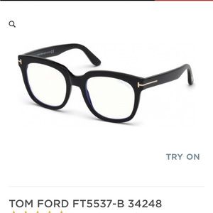 Tom Ford FT 5537B Eyeglasses 001 Shiny Black Unisex Male Women Bold Frames
